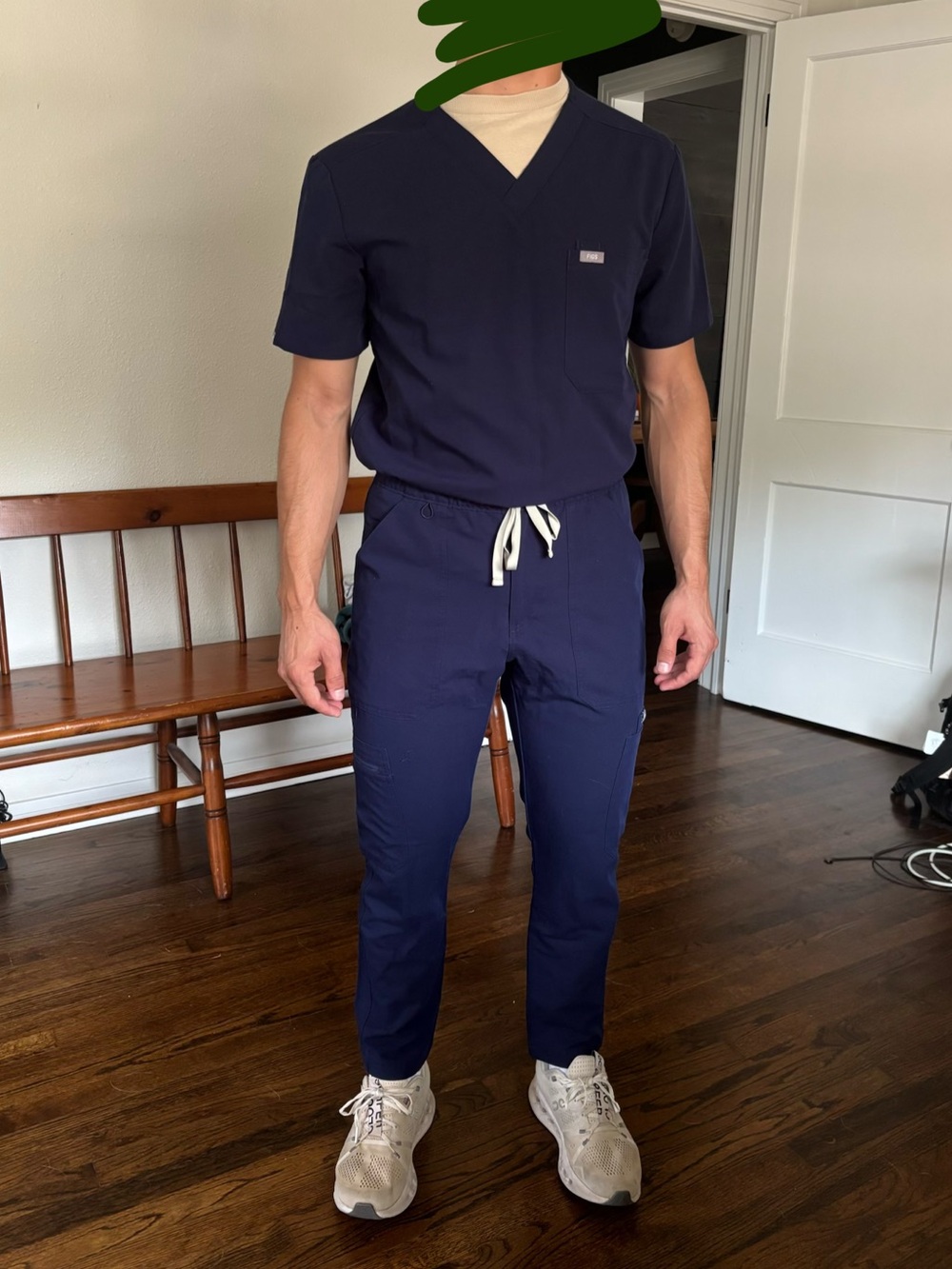 Figs Men's Navy Leon Scrub Top